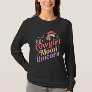 T-shirt Cowgirl Licorne Lune Licorne Marchandises Fantaisi