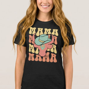 T-shirt Cowgirl Mama Fête des Mères Western Unique