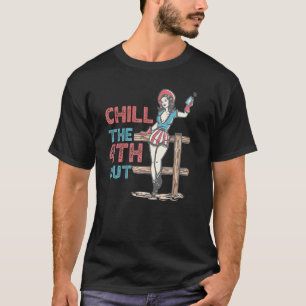 T-shirt Cowgirl occidentale Joyeux 14 juillet Détendez-vou