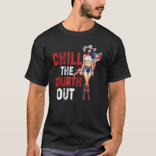 T-shirt Cowgirl occidentale Joyeux 14 juillet Détendez-vou