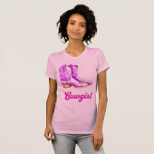 T-shirt Cowgirl Pays Western Rodeo Rose Cowboy Boots (Devant entier)
