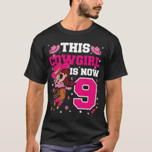 T-Shirt Cowgirl pour 9e anniversaire fille de neuf