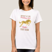T-shirt Cowgirl premier rodéo or cheval anniversaire (Devant)