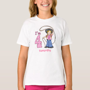 T-shirt Cowgirl Roper 4e anniversaire Personnalisé