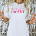 T-shirt Cowgirl Rose Fait la Fête Enterrement de Vie de Je<br><div class="desc">Cette création présente une écriture funky rétro qui dit : Se déchaîne. Parfait pour célébrer la dernière disco ou le dernier rodéo de la mariée ! Voir la collection entière pour plus d'articles assortis !</div>