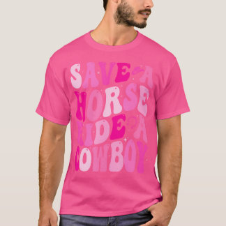 T-shirt Cowgirl Sauvez Un Cheval Promenade Un Cowboy Rodeo