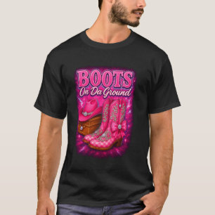 T-shirt Cowgirl Western Retro Bottes De Cowboy Sur Da Sol 