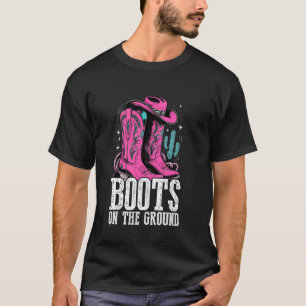 T-shirt Cowgirls Western Cheval Agricultrice Bottes Sur Le