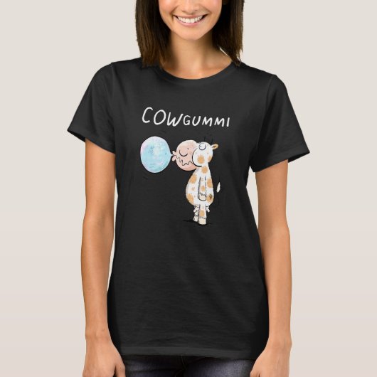 T-shirt Cowgummi Cow I Chevronner Gomme Mot Jeu Amusant An (Devant)