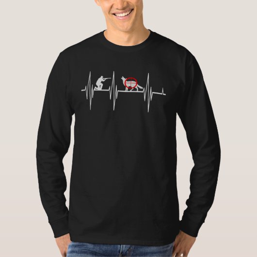 T-shirt coyote hunter yote hunting heartbeat (Devant)