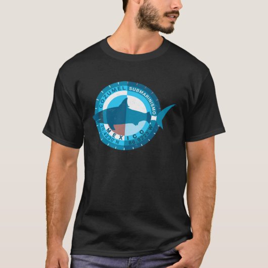 T-shirt Cozumel Diving Mexico Shark Dive (Devant)