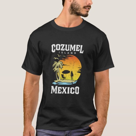 T-shirt Cozumel Mexico Beaches Retro Cool Distressed Graph (Devant)