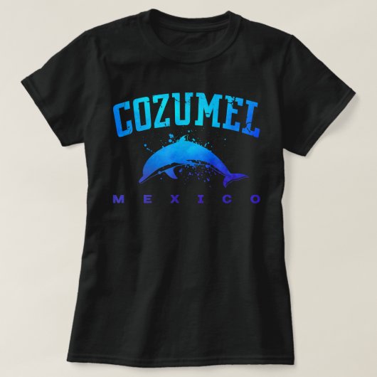 T-shirt COZUMEL MEXICO Dolphin Lover Plage Vacances Plage  (Design devant)