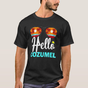 T-shirt Cozumel Mexique Île Vacances d'Été Coucher de Sole
