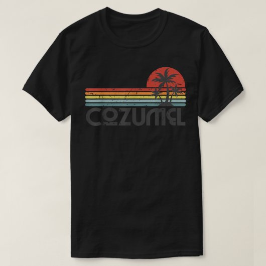 T-shirt Cozumel Mexique - Plage mexicaine Retro Sunset Vin (Design devant)