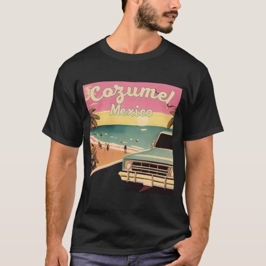 T-shirt Cozumel Retro Beach Vacances Graphiques Surf Cozum (Devant)