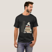 T-shirt Cozy Black Cat Book Lover Coffee and Reading (Devant entier)