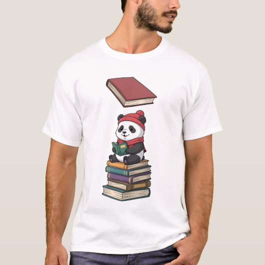 T-shirt Cozy Bookworm Panda (Devant)