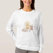 T-shirt Cozy Candle and Hot Chocolate Illustration (Devant)