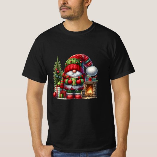 T-shirt Cozy Christmas Gnome Art – Festive Holiday (Devant)