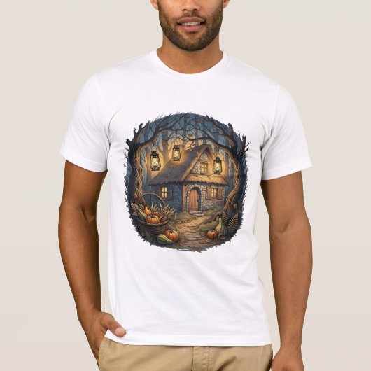 T-shirt Cozy Enchanted Autumn Forest Cottage (Devant)