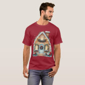 T-shirt Cozy Gingerbread House Holiday Illustration (Devant entier)