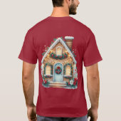 T-shirt Cozy Gingerbread House Holiday Illustration (Dos)