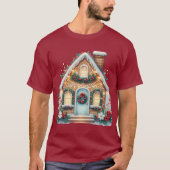 T-shirt Cozy Gingerbread House Holiday Illustration (Devant)