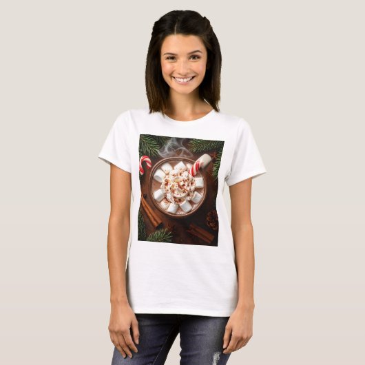T-shirt Cozy Hot Chocolate with Marshmallows - Festive (Devant entier)