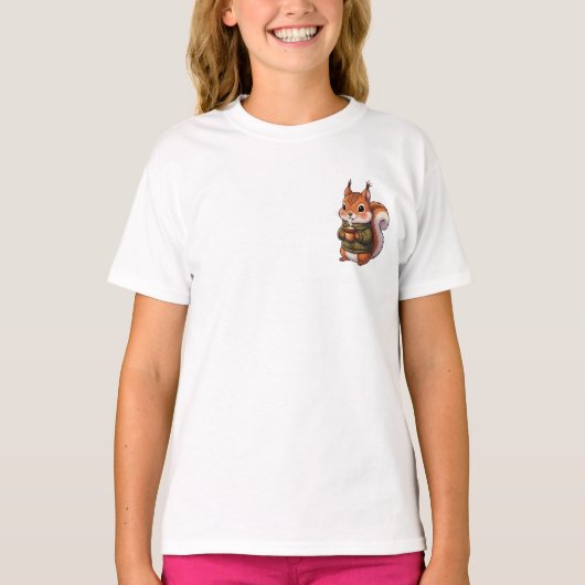 T-shirt Cozy Squirrel Sips Hot Cocoa Kids (Devant)