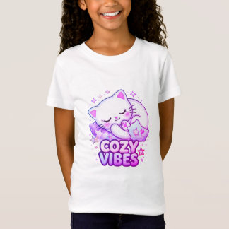 T-Shirt Cozy Vibe Cat Sticker | Cute Sleeping Cat 