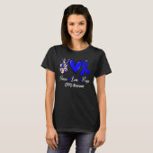 T-shirt CPPD Sensibilisation Paix Aimer Espoir Bleu Ruban (Devant entier)