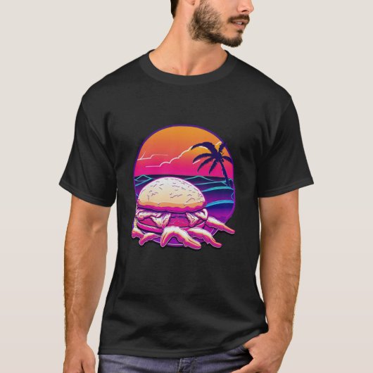T-shirt Crab Cakes Synthwave 80s Retrowave Aesthetic (Devant)