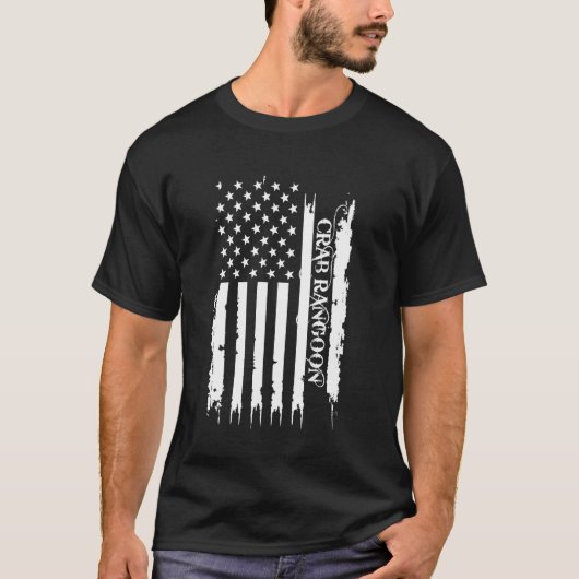 T-shirt Crab Rangoon États-Unis en détresse avec drapeau a (Devant)