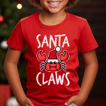 T-shirt Crabby Père Noël Claws Christmas Kids<br><div class="desc">Amusez vos petits dans l'esprit des vacances avec ce t-shirt adorable et drôle "Père Noël Claws" ! Ce design festif présente un mignon crabe habillé comme le Père Noël, ce qui en fait une façon amusante et unique de célébrer Noël. Idéal pour les enfants qui aiment les créatures marines et...</div>