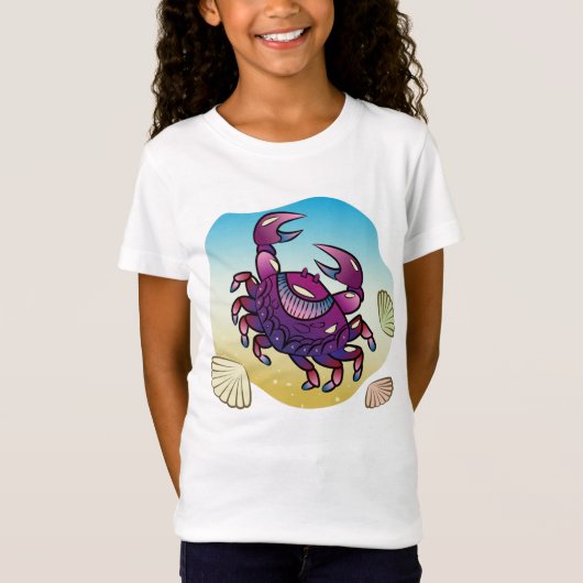 T-Shirt Crabe à fleur avec des fraises Design graphique (Devant)