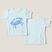 T-shirt crabe bleu vintage (Design Recto & Verso)