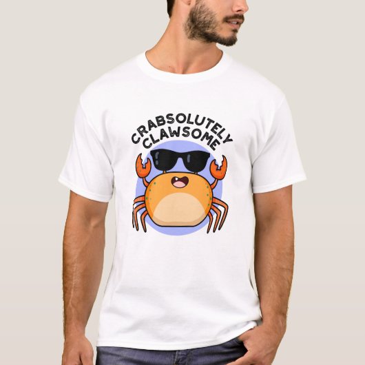 T-shirt Crabe Clawsome Funky Crabe Pun (Devant)