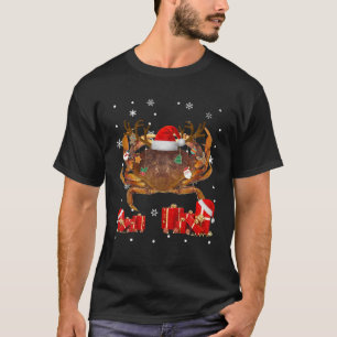 T-shirt Crabe de Noël amusant Père Noël Reindeer Crabe Lov
