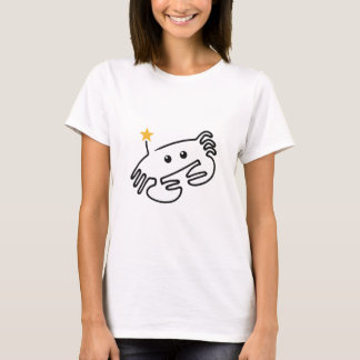 T-shirt Crabe Mignon en Dessin d'Une Seule Ligne avec Cœur