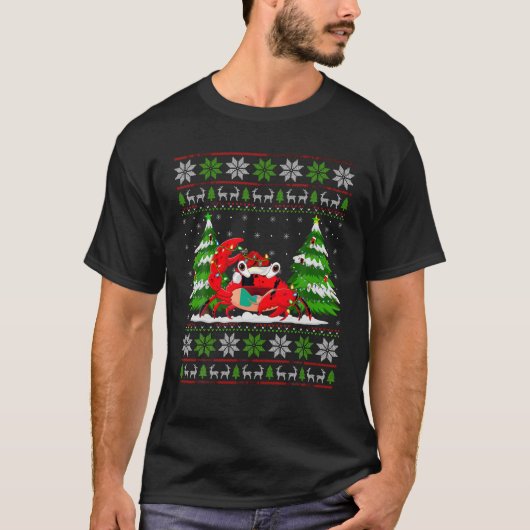 T-shirt Crabe Noël lumières Noël Vilain Noël (Devant)