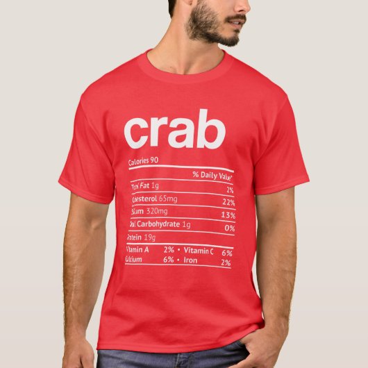 T-shirt Crabe Nutrition Faits Drôle Thanksgiving Noël (Devant)