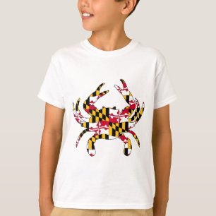 T-shirt Crabe onduleux de drapeau du Maryland