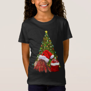 T-Shirt Crabe père Noël Amusant Crabe de Noël Hermite Crab