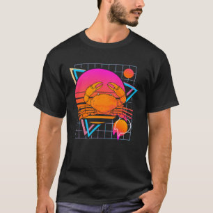 T-shirt Crabe Retro 80s Style Vintage Océan Animal