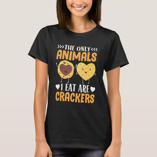 T-shirt crackers pour végétariens végétaliens végétaliens  (Devant)