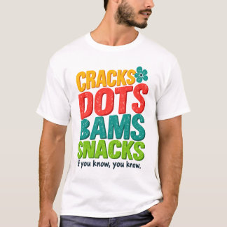 T-shirt Cracks Dots Bams Snacks Jeu de Mahjong Drôle Soiré