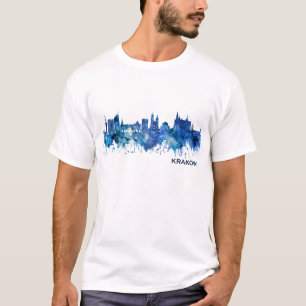 T-shirt Cracovie Pologne Skyline Blue
