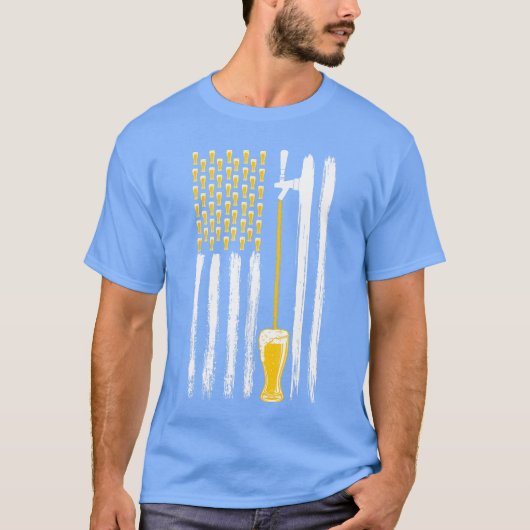 T-shirt Craft Beer American Flag USA 4th July Alcohol Brew (Devant)
