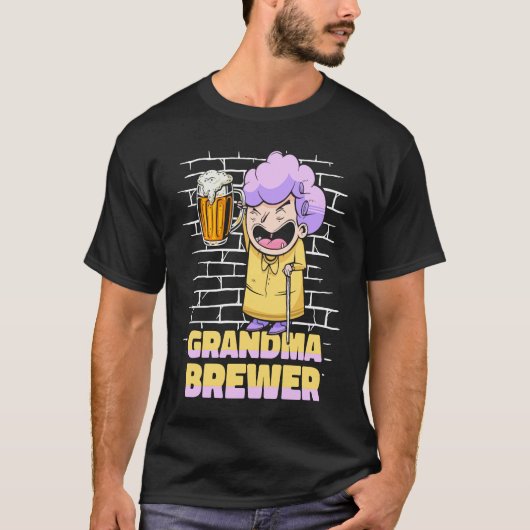 T-shirt Craft Beer Grandma Brew Microbrewing  House Home B (Devant)